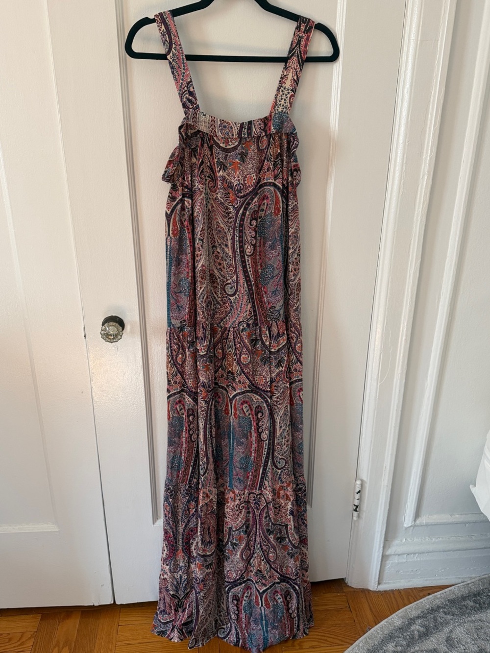 ba&sh Baraka Paisley Maxi Dress in Multicolor Rust & Blue - Picture 4 of 14